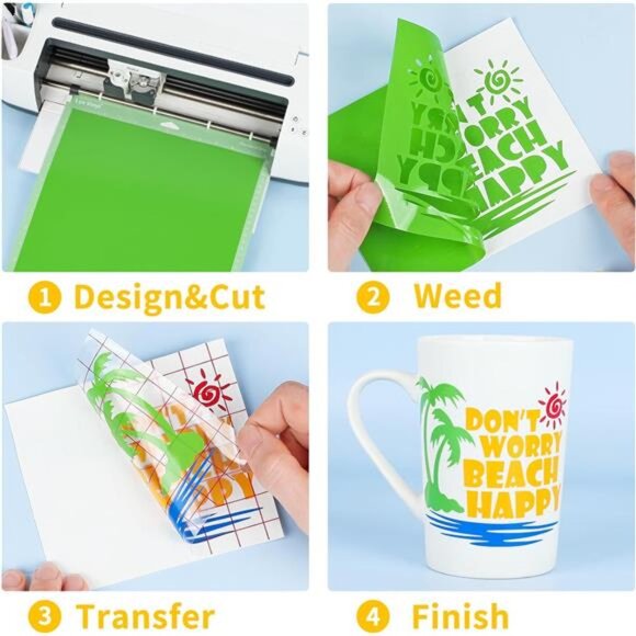 Vinyl 55 Pack Permanent Adhesive Vinyl Sheets for Decor Sticker,Party Decoration - Picture 3 of 7